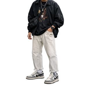 Diesel Industry White Straight Leg Jeans Made Italy 30x27 1990s